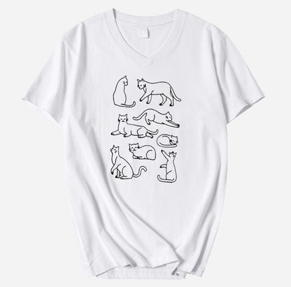 Cats Silhouette V-Neck